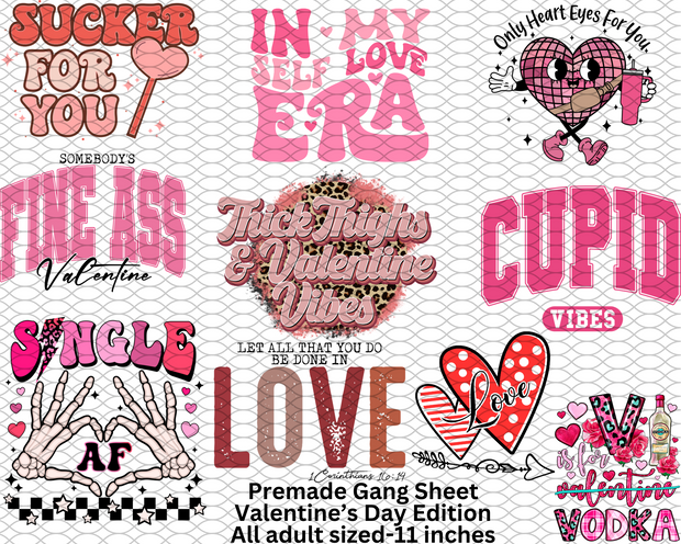 Valentine's Day Premade Gang Sheet