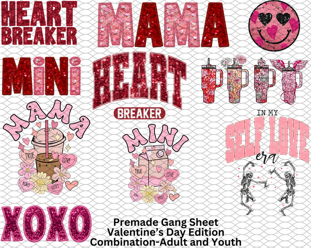 Valentine's Day Premade Gang Sheet (Youth & Adult Sized)