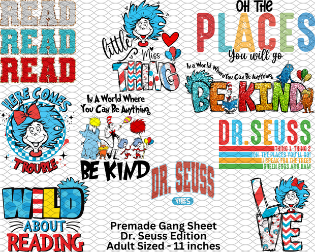 Dr. Seuss Premade Gang Sheet