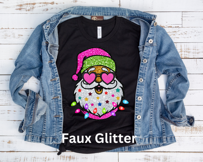 Faux Glitter Cool Santa/ Transfer