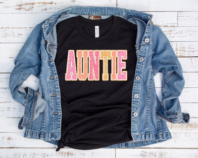 Faux Glitter Auntie/ Transfer