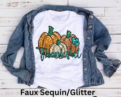 Thankful Faux Sequin/ Transfer