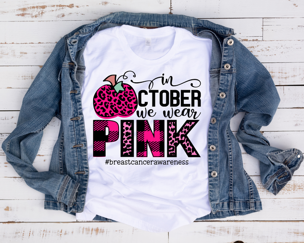 October We Wear Pink Patterned / Transfer