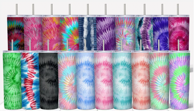 Tie Dye 20oz Tumbler Designs (Skinny and Tapered)