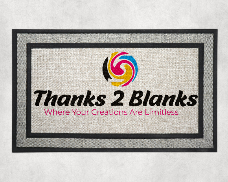 Sublimation Grey Door Mat Thanks 2 Blanks