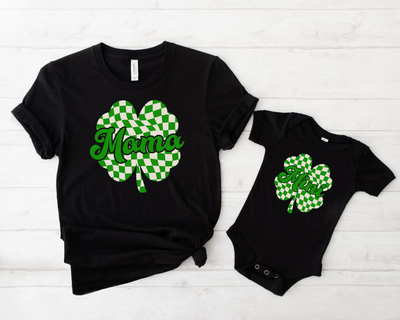 Mama & Mini Checkered Shamrock/ Transfer