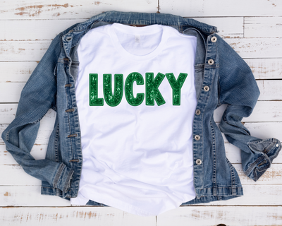 Faux Glitter Lucky / Transfer