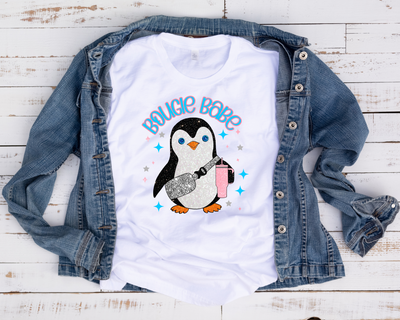 Faux Glitter Bougie Babe Penguin/ Transfer