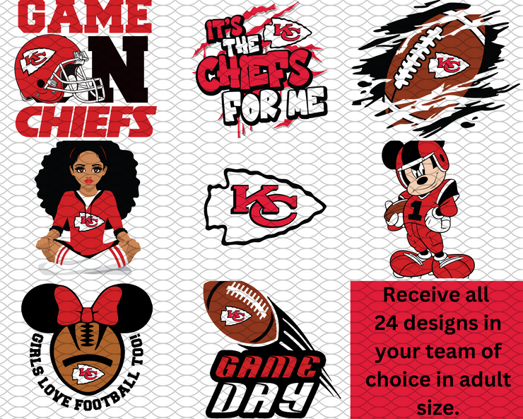 Football Team Gang Sheets (24 designs)