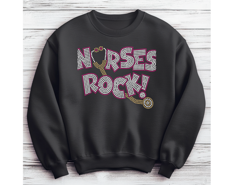 Nurses Rock Rhinestone Transfer-Adult Sized