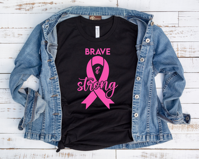 Breast Cancer Brave & Strong (1-color)