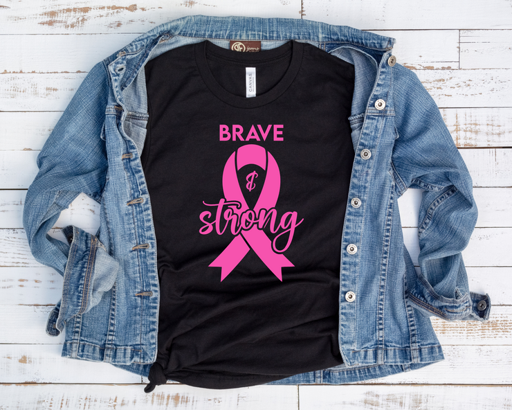 Breast Cancer Brave & Strong (1-color)