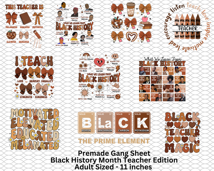 Black History Premade Teacher Gang Sheet