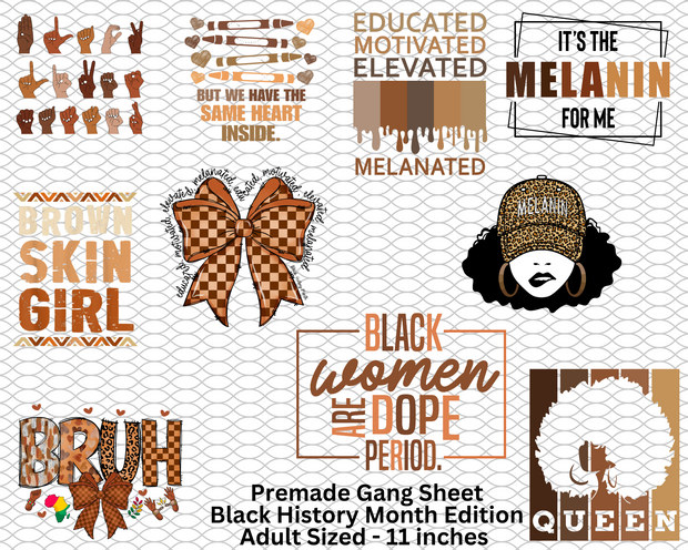 Black History Premade 2 Gang Sheet