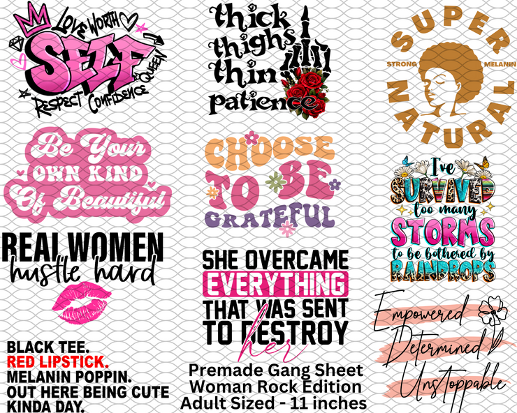 Women Rock Premade Gang Sheet