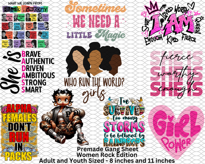 Women Rock Premade Gang Sheet (Youth & Adult Sized)