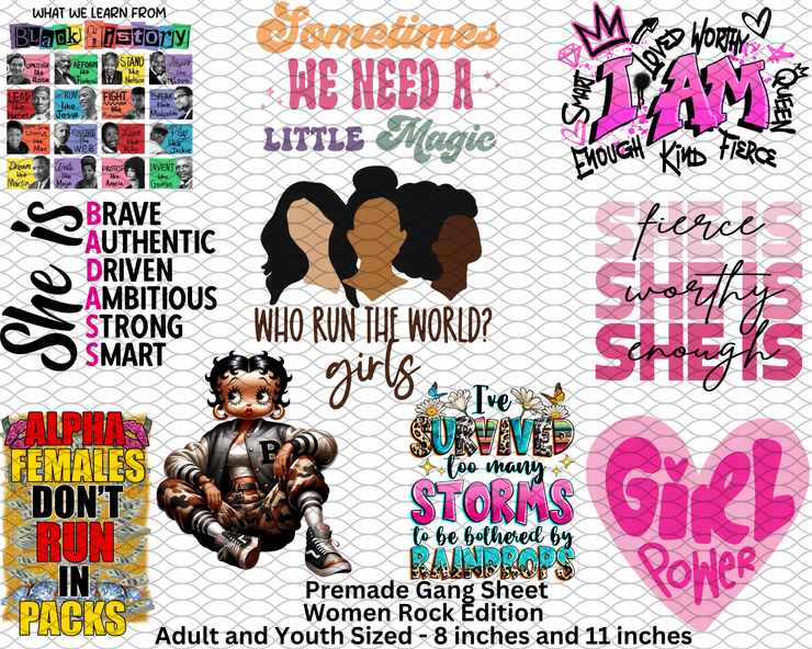 Women Rock Premade Gang Sheet (Youth & Adult Sized)