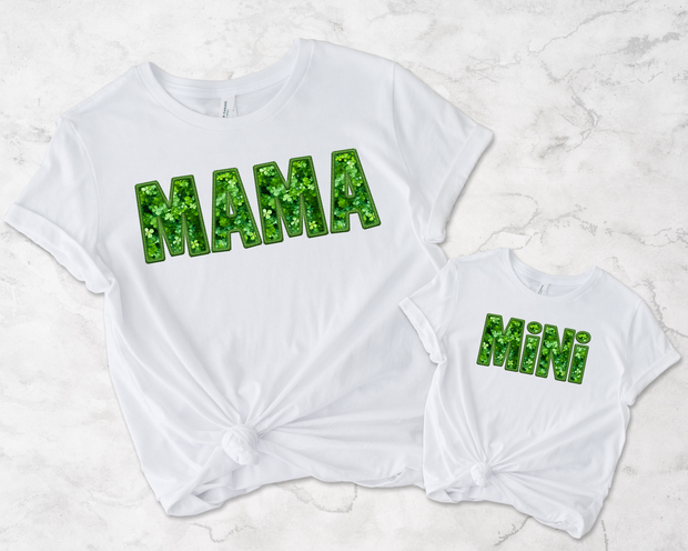 Faux Sequin/Embroidery Mama & Mini/ Transfer