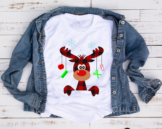 Buffalo Plaid School Moose/ Transfer