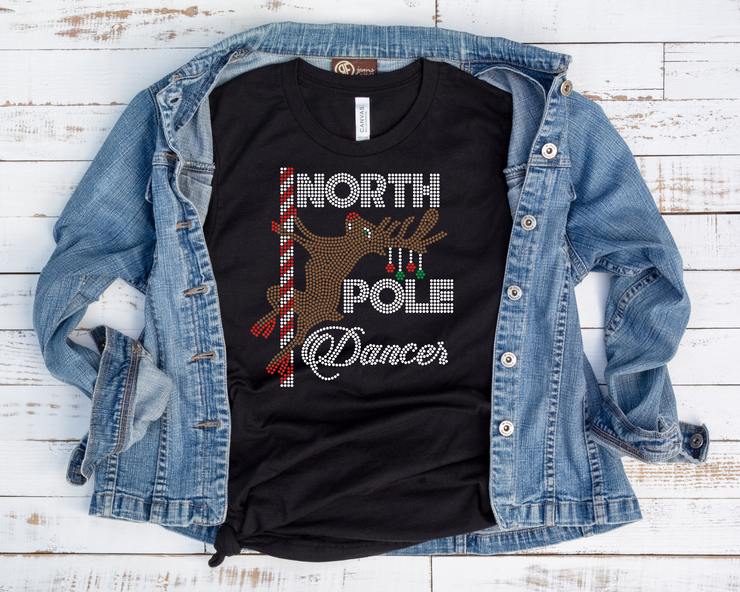 North Pole Dancer Rhinestone Transfer-Adult Sized