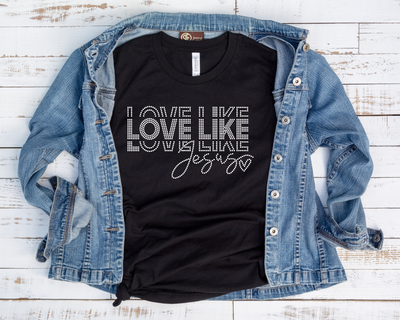 Love Like Jesus Rhinestone Transfer-Adult Sized