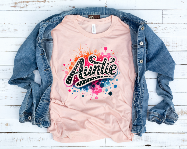 Polka Dot Paint Splatter Auntie/ Transfer