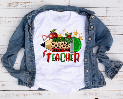 Christmas Teacher Pencil/ Transfer